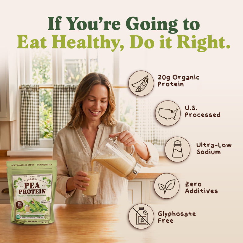 Organic Pea Protein Powder, 20g Protein, Unflavored, 1 lb