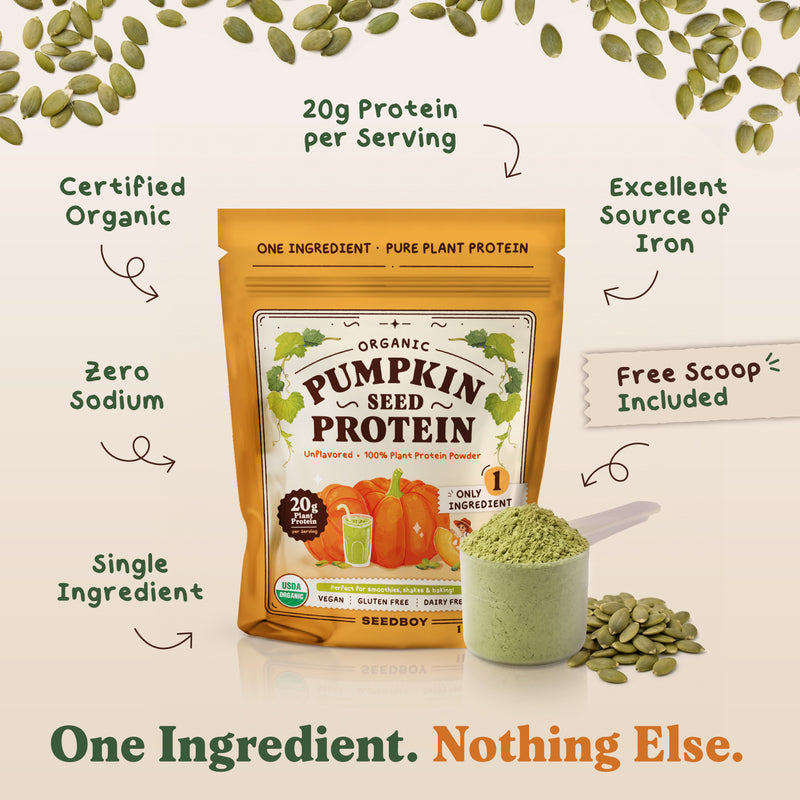 Organic Pumpkin Seed Protein Powder, 20g Protein, Unflavored, 1 lb