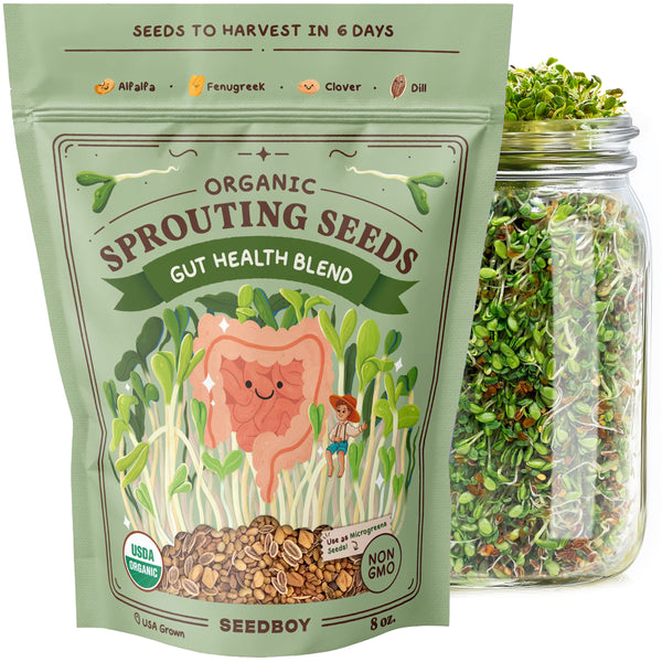 Gut Health Blend Sprouting Seeds, Organic & Non-GMO – 8 oz Bag