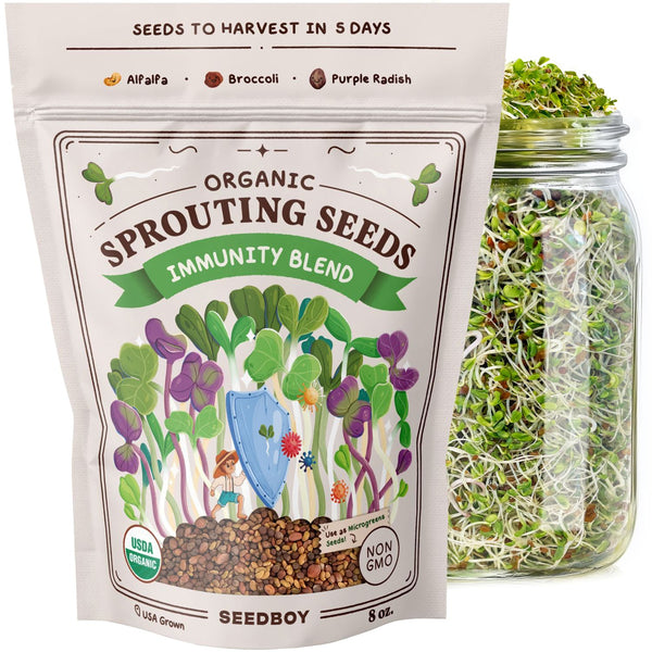Immunity Blend Sprouting Seeds, Organic & Non-GMO – 8 oz Bag
