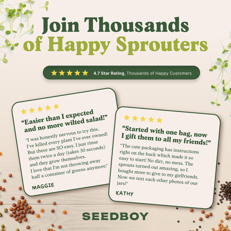 Fresh Salad Blend Sprouting Seeds, Organic & Non-GMO - 8 oz Bag