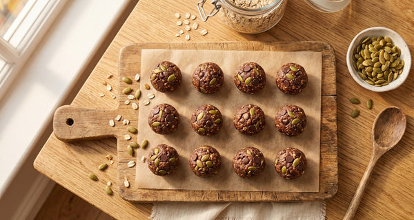 No-Bake Chocolate Pumpkin Seed Energy Balls