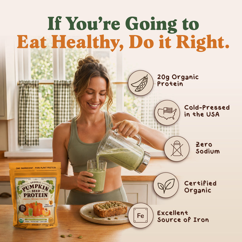Organic Pumpkin Seed Protein Powder, 20g Protein, Unflavored, 1 lb