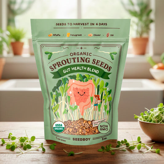 Gut Health Blend Sprouting Seeds, Organic & Non-GMO - 8 oz Bag