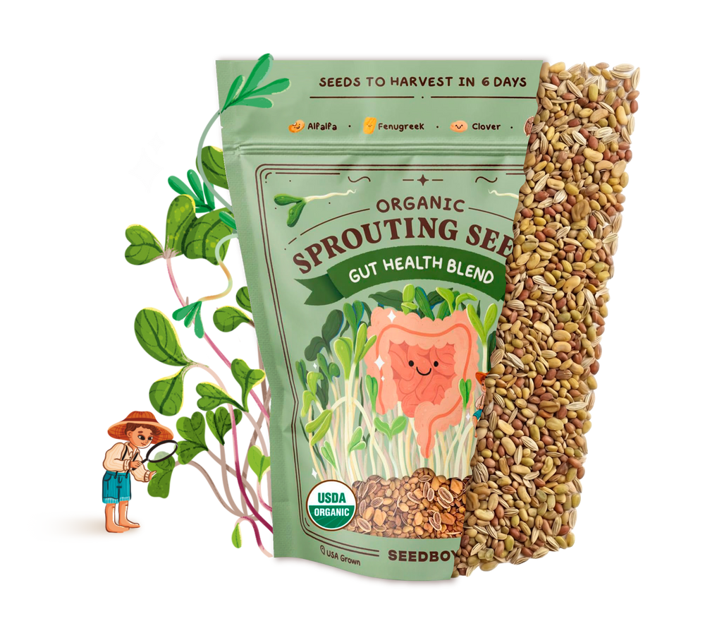 Gut Health Blend Sprouting Seeds, Organic & Non-GMO - 8 oz Bag