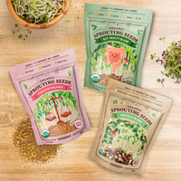 Hormone Support Stack - Hormone Balance, Protein & Gut Health Sprouting Seeds, Three 8 oz Bags
