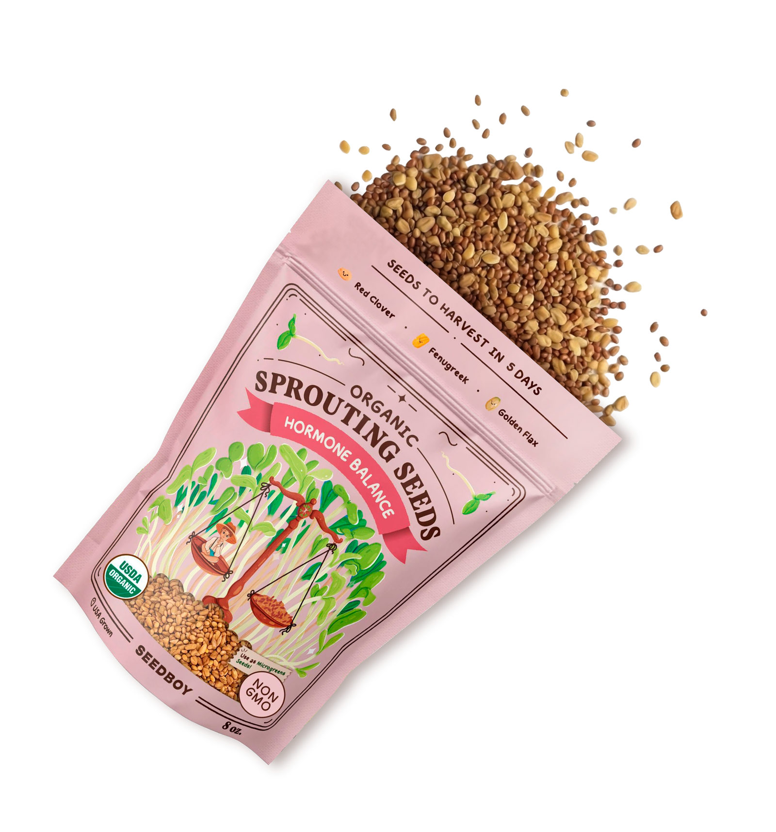 Hormone Balance Blend Sprouting Seeds, Organic & Non-GMO - 8 oz Bag