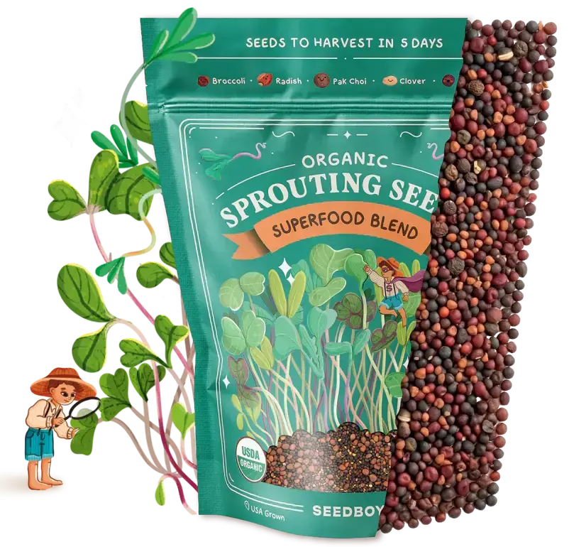 Superfood Blend Sprouting Seeds, Organic & Non-GMO - 8 oz Bag