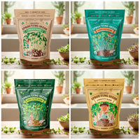 Favorites Bundle - Salad, Superfood, Protein & Longevity - Organic Sprouting Seeds, Four 8 oz Bags